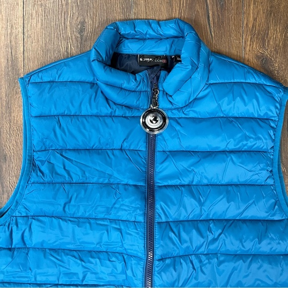 Men’s Swiss Tech Blue Puffer Vest SZ LG - Picture 2 of 4